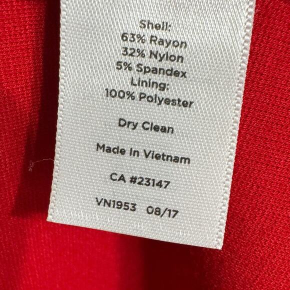 Talbots Midi Ponte Scalloped Color Block Dress Red Size 6 - Picture 4 of 4